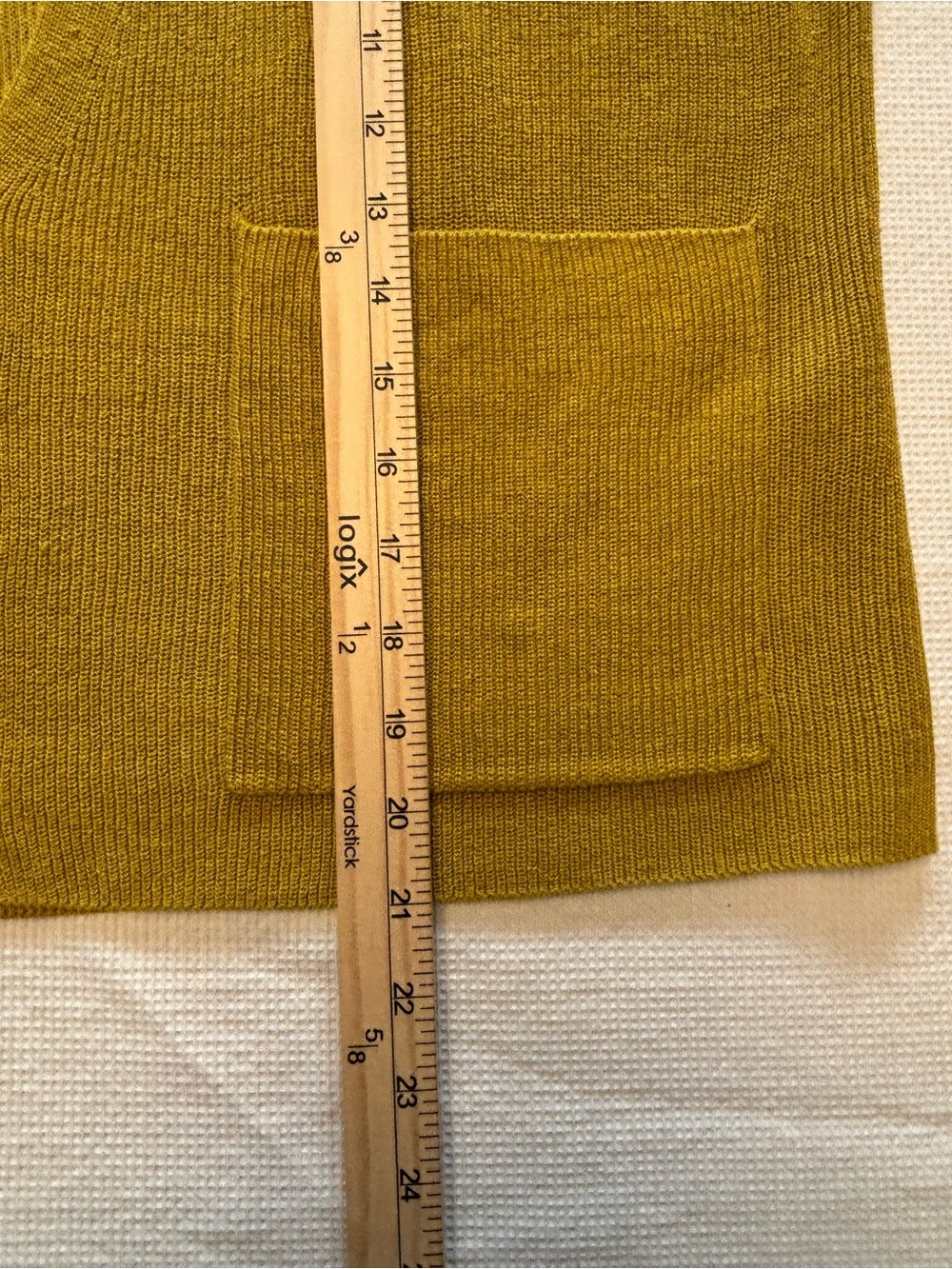 Eileen Fisher Organic Linen/Cotton Gold V-Neck Button Front Cardigan - Picture 8 of 10